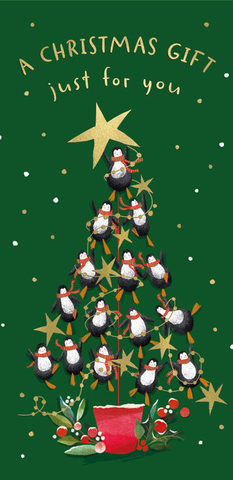 ICG Christmas Money Wallet - Penguins/Tree