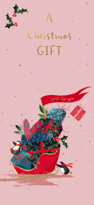 ICG Christmas Money Wallet - Sleigh/Penguins