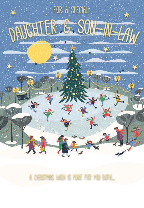 ICG For A Special Daughter & Son-in-law Christmas - Ice Rink Card