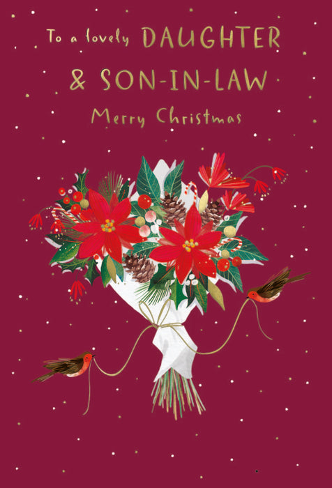 ICG To A Lovely Daughter and Son-in-law Christmas - Flowers Card