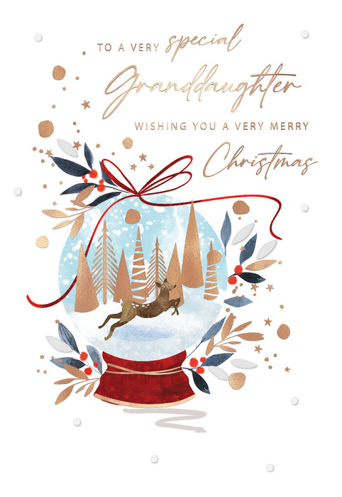 ICG For A Very Special Granddaughter at Christmas - Snow Globe Card