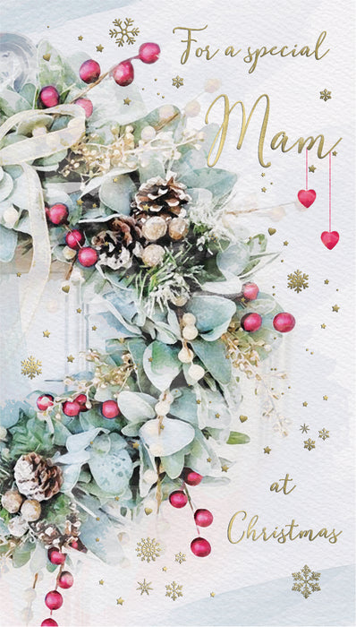 ICG For A Special Mam at Christmas - Wreath Card