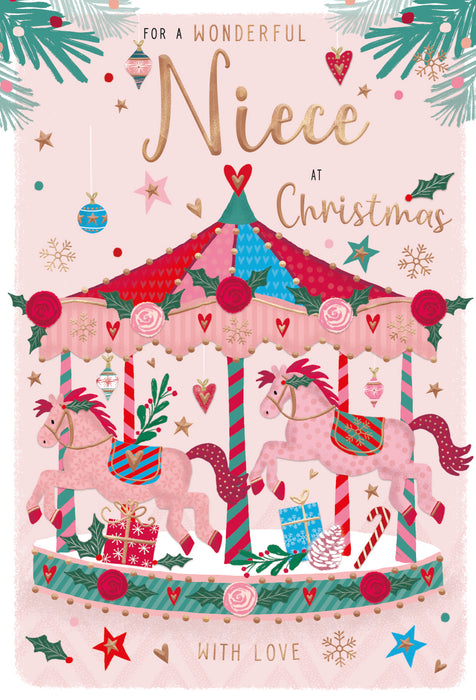 ICG For A Wonderful Niece at Christmas - Carousel Card