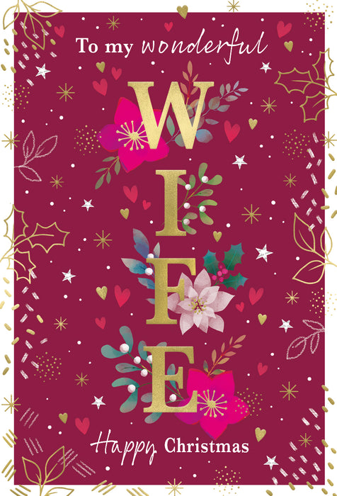 ICG To My Wonderful Wife Happy Christmas Card