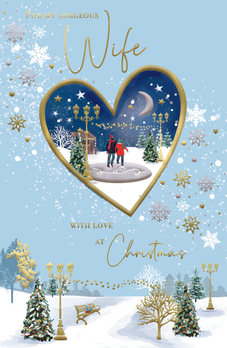 ICG For My Gorgeous Wife With Love at Christmas - Heart Card