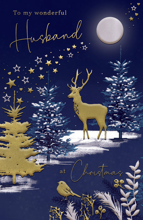 ICG To My Wonderful Husband at Christmas - Stag Card
