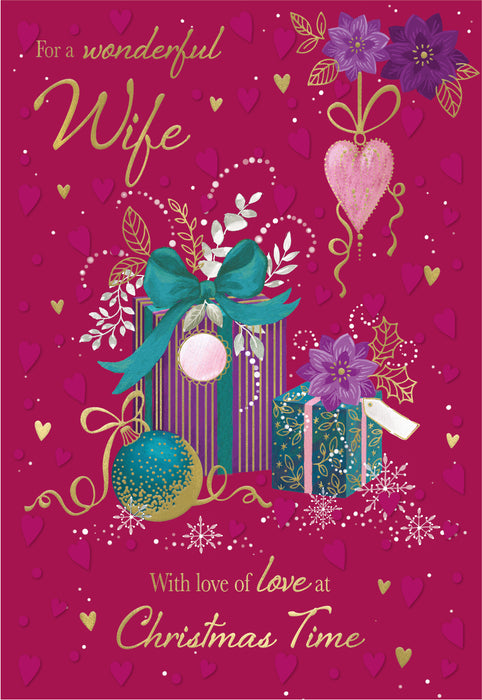ICG For A Wonderful Wife With Lots Of Love at Christmas Time Card