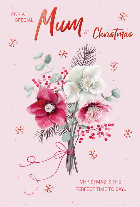 ICG To A Special Mum at Christmas - Flowers Card