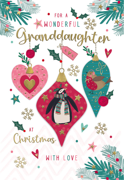 ICG For A Wonderful Granddaughter at Christmas With Love Card