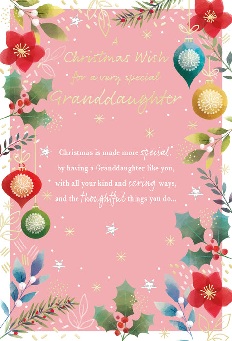 ICG A Christmas Wish For A Very Special Granddaughter Card