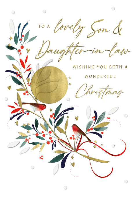 ICG To A Lovely Son & Daughter-in-law - Robins Christmas Card