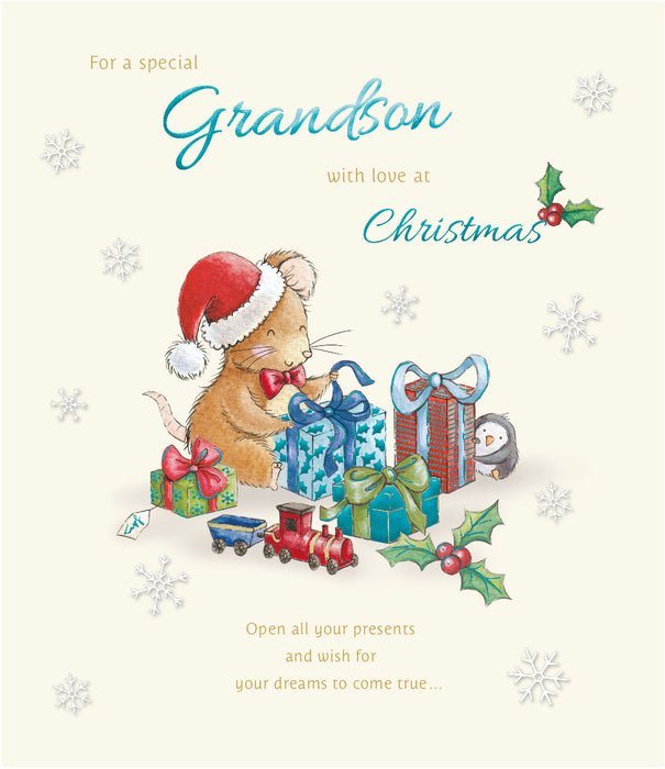 ICG For A Special Grandson With Love at Christmas - Mouse Card