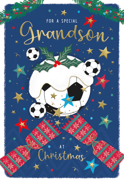 ICG For A Special Grandson at Christmas - Football Card