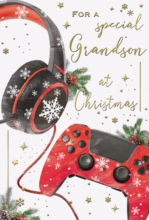 ICG For A Special Grandson at Christmas - Game Controller Card