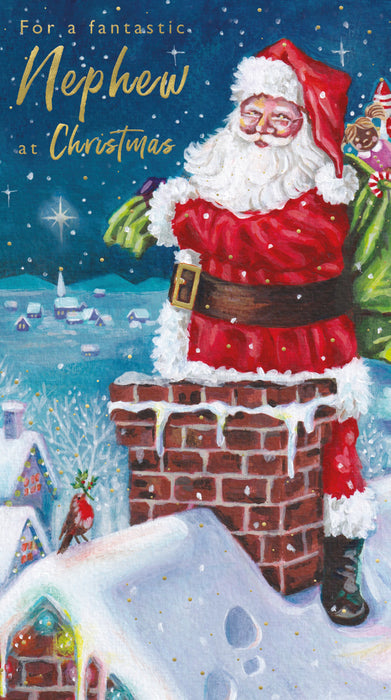 ICG For A Fantastic Nephew at Christmas - Santa/Chimney Card