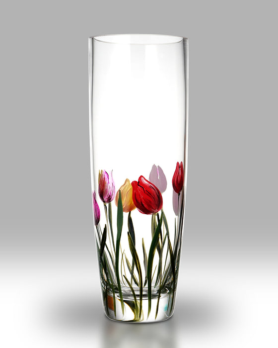 Nobile Glassware Rainbow Tulips Cylinders 25cm Vase