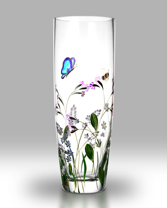 Nobile Glassware Butterfly & Bee 25cm Cylinder Vase