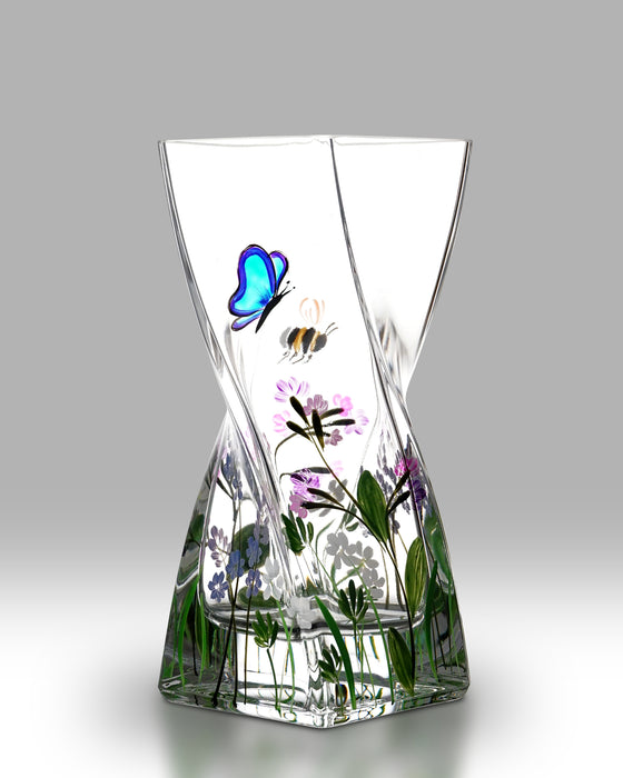 Nobile Glassware Butterfly & Bee 20cm Twist Vase