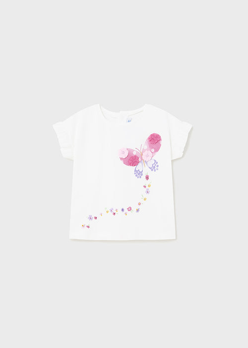 Mayoral Girls Butterfly Short Sleeved T-Shirt