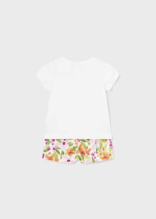 Mayoral Girls 2 Piece Floral Print T-shirt & Shorts Set