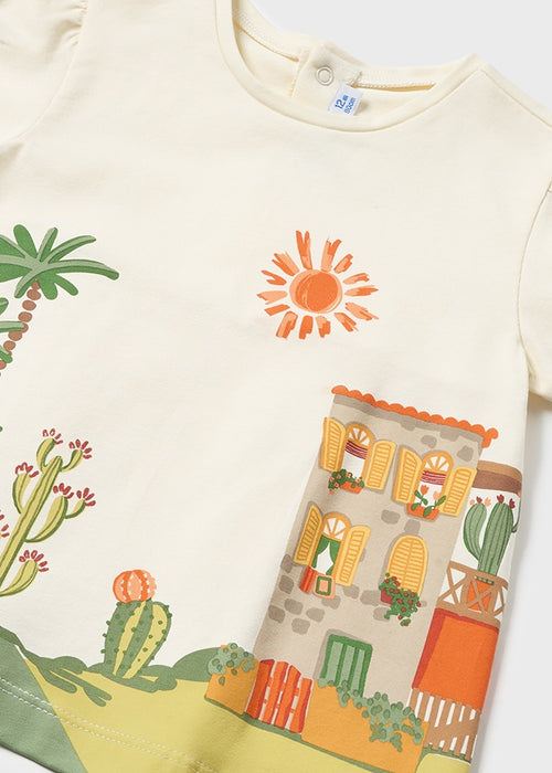 Mayoral Girls 2 Piece Desert Print T-shirt & Leggings Set Clementine