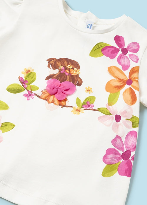 Mayoral Girls 2 Piece Floral Print T-shirt & Leggings Set Magenta