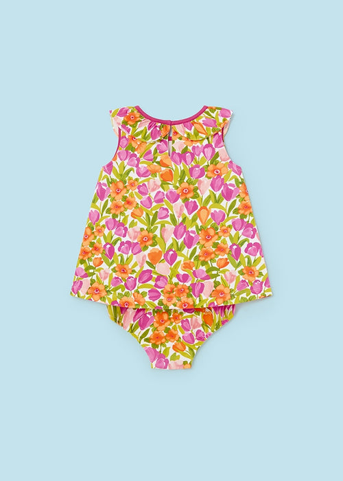 Mayoral Baby Girls Dress with Nappy Cover Magenta