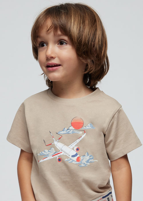 Mayoral Boys Plane T-Shirt Sesame