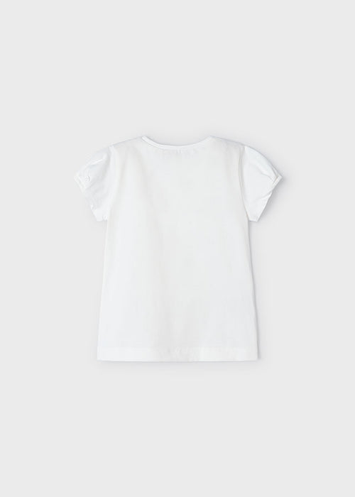 Mayoral Girls Printed Short Sleeved T-Shirt Natural
