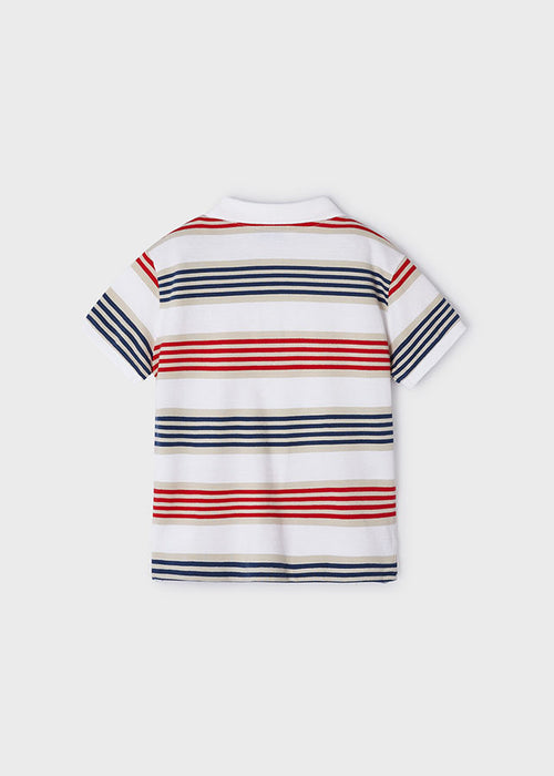 Mayoral Boys Striped Polo Shirt Red & Blue
