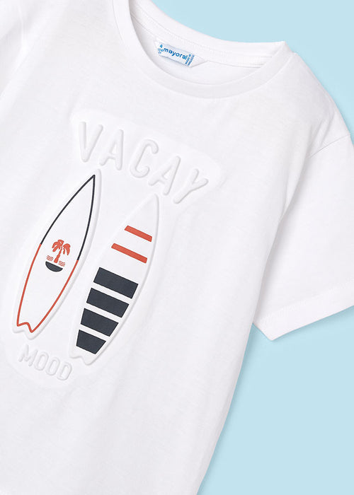 Mayoral Boys 2 Piece Striped T-shirt & Shorts Set Navy/White