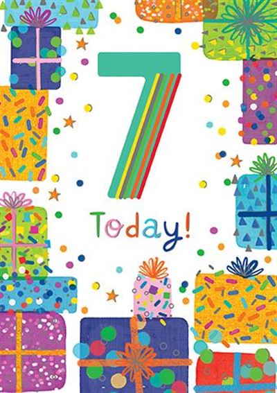 Paper Rose '7 Today' Birthday Card