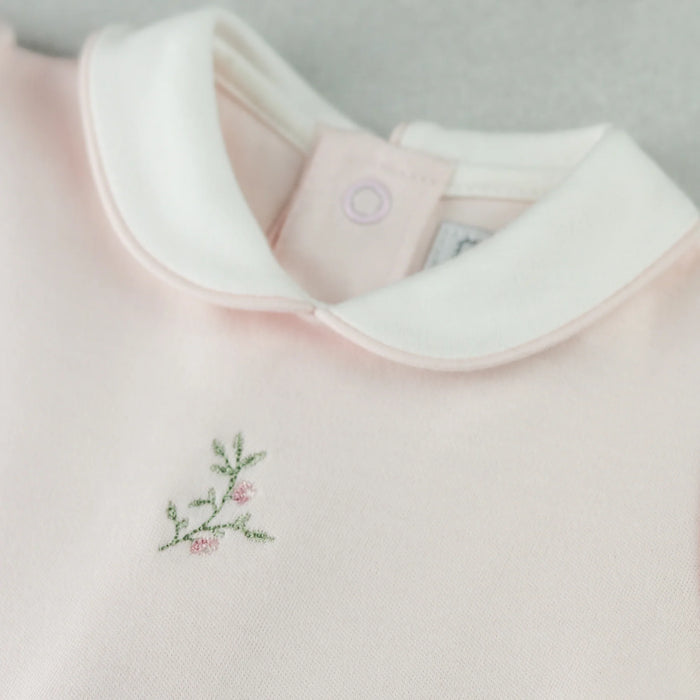 Emile et Rose Karen Baby Girls Pink Floral Embroidery Babygrow