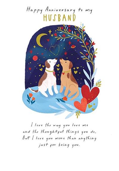 Paper Rose 'Happy Anniversary To My Husband' Anniversary Card