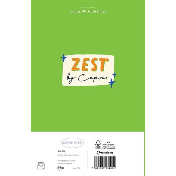 Paper Rose '40th Birthday' Birthday Card