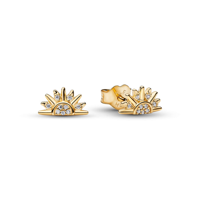 Pandora Celestial Sparkling Sun Stud Earrings 14k Gold Plated