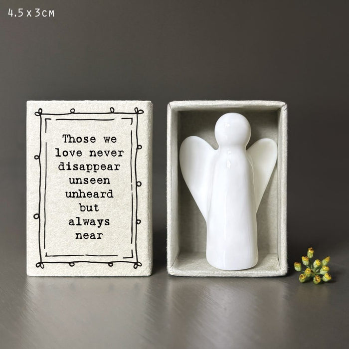 East of India Porcelain Matchbox Angel - Those We Love Don't Go Away
