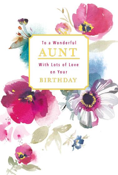 Words N Wishes 'To A Wonderful Aunt' Birthday Card
