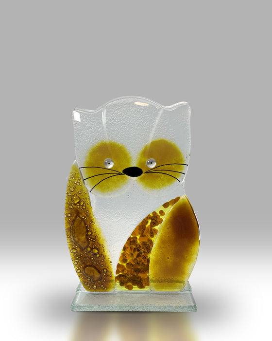Nobile Glassware Fused Glass Kitty Ginger