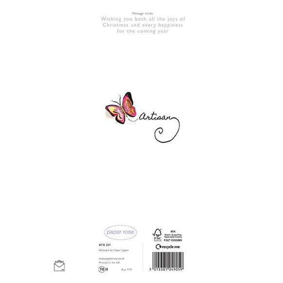 Paper Rose 'Both Of You Festive Border' Christmas Card