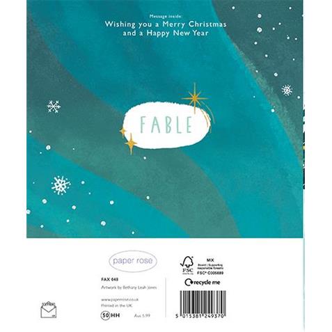 Paper Rose 'From All Of Us Skating Penguins' Christmas Card