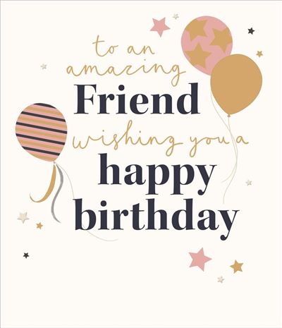 UKG 'Star And Balloons Friend' Birthday Card