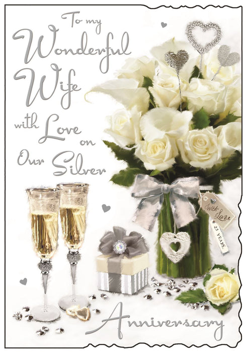 Jonny Javelin 'To My Wonderful Wife With Love On Our Silver Anniversary' Anniversary Card