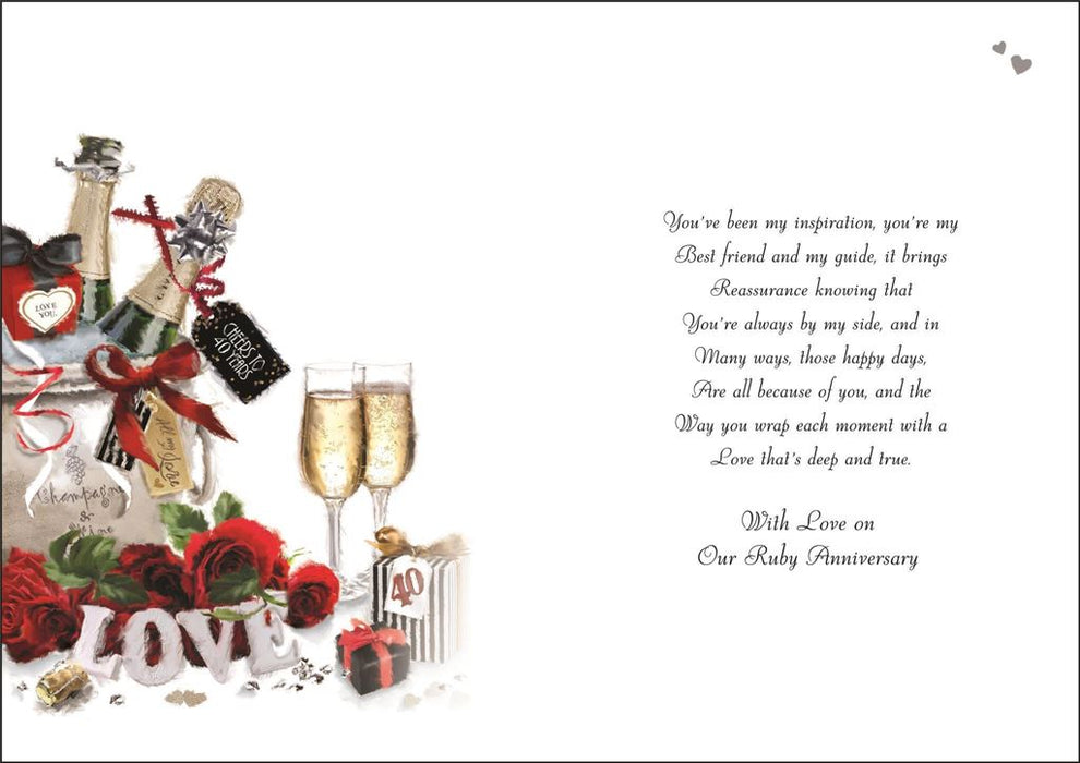 Jonny Javelin 'Ruby Anniversary Wishes To My Wonderful Husband' Anniversary Card