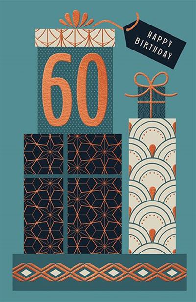 Paper Rose '60 Happy Birthday' Birthday Card