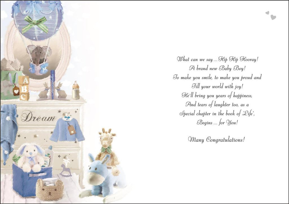 Jonny Javelin 'Beautiful New Baby Boy' New Baby Card