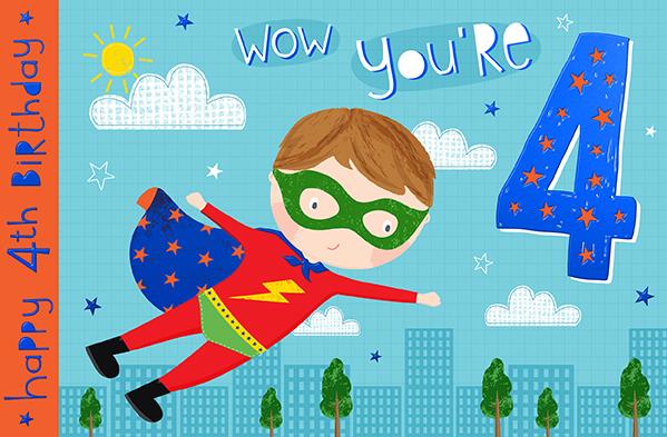 Words N Wishes 'Now You're 4' Birthday Card