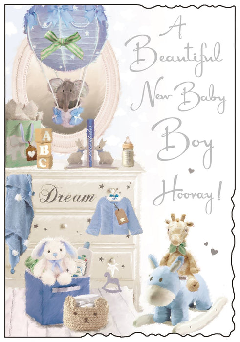 Jonny Javelin 'Beautiful New Baby Boy' New Baby Card