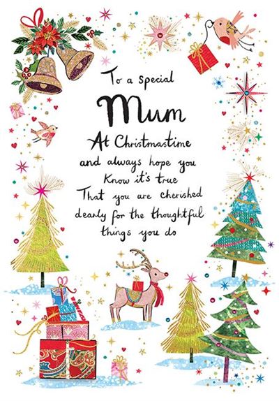 Paper Rose 'To A Special Mum' Christmas Card