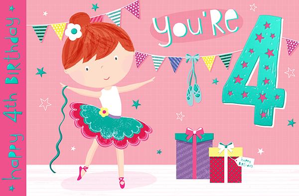 Words N Wishes 'You're 4' Birthday Card